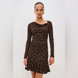Rails Celano Dress- in Cocoa Polka Dots